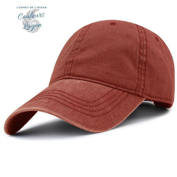 Casquette baseball coton lavé spécial queue de cheval - Couleurs Lagon