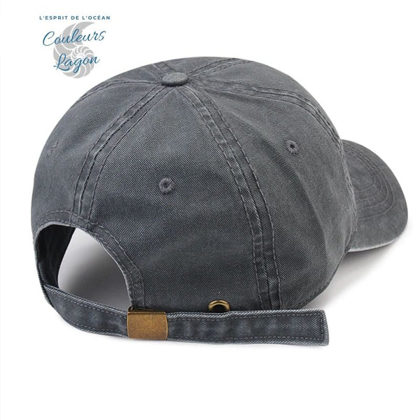 Casquette baseball coton lavé spécial queue de cheval - Couleurs Lagon