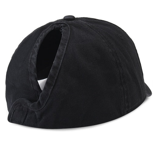 Casquette baseball coton lavé spécial queue de cheval - Couleurs Lagon