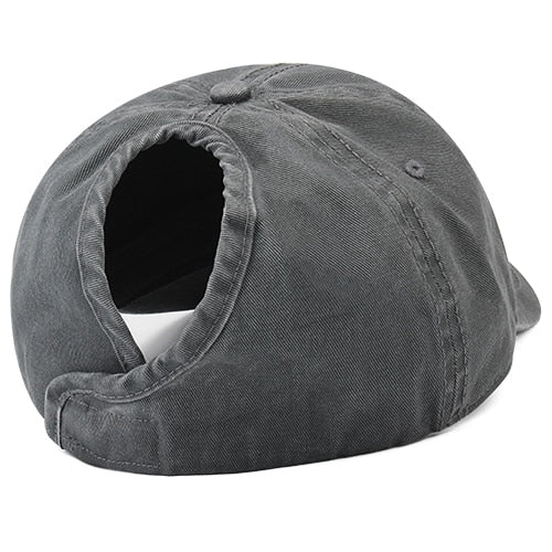 Casquette baseball coton lavé spécial queue de cheval - Couleurs Lagon
