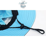 Chapeau de mer et randonnée UPF50+ spécial cheveux longs à bord large pliable PANAMA 2 COULEURS - Couleurs Lagon