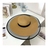 Chapeau de paille en Organza tissé à la mode pour femme - Couleurs Lagon