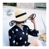 Chapeau de paille en Organza tissé à la mode pour femme - Couleurs Lagon