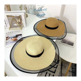Chapeau de paille en Organza tissé à la mode pour femme - Couleurs Lagon