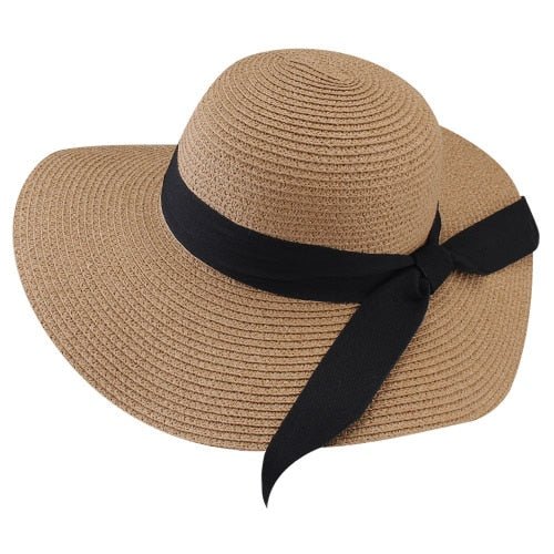 Chapeau de Plage Paille Ajustable - Couleurs Lagon