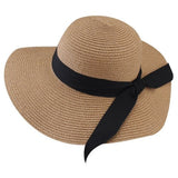 Chapeau de Plage Paille Ajustable - Couleurs Lagon