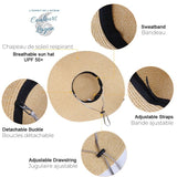 Chapeau de Plage Paille Ajustable - Couleurs Lagon