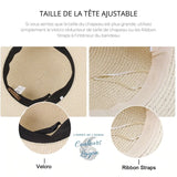 Chapeau de Plage Paille Ajustable - Couleurs Lagon
