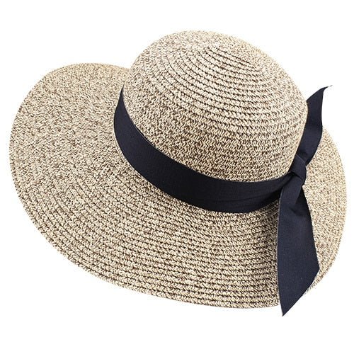 Chapeau de Plage Paille Ajustable - Couleurs Lagon