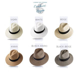 Chapeau de Plage Paille Ajustable PANAMA Court - Couleurs Lagon