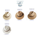 Chapeau de Plage Paille Ajustable PANAMA Court - Couleurs Lagon