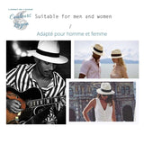 Chapeau de Plage Paille Ajustable PANAMA Court - Couleurs Lagon