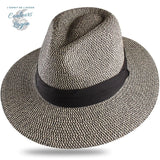 Chapeau de Plage Paille Ajustable PANAMA Court - Couleurs Lagon
