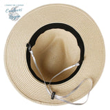 Chapeau de Plage Paille Ajustable PANAMA Court - Couleurs Lagon
