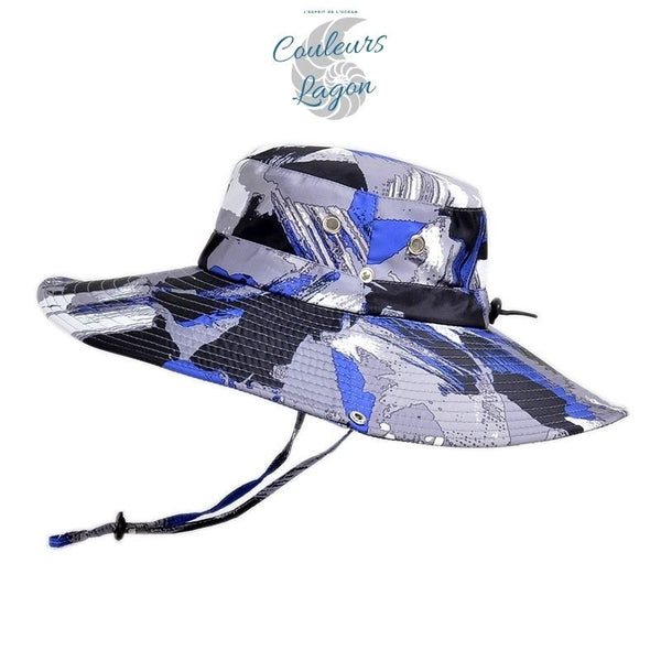 Chapeau de Soleil Anti UV Unisexe à Bord Large Pliable PANAMA - Couleurs Lagon