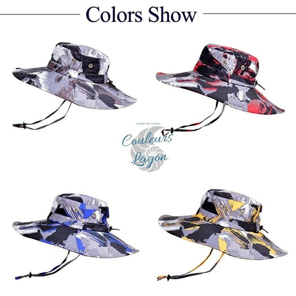 Chapeau de Soleil Anti UV Unisexe à Bord Large Pliable PANAMA - Couleurs Lagon
