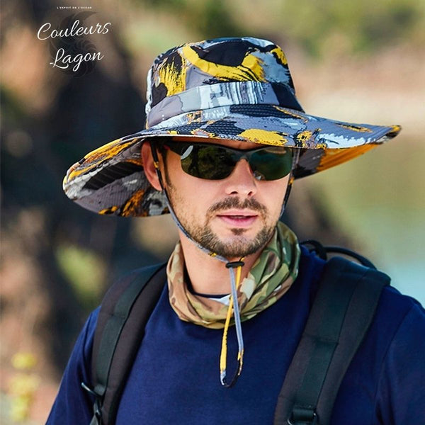 Chapeau De Soleil Anti-UV Femme - Chapeau Pêche Large Bord Pliable Avec Ouverture Queue De Cheval