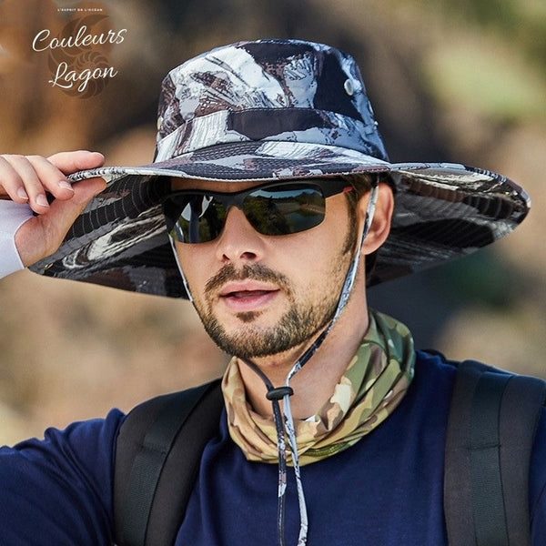 Chapeau de Soleil Anti UV Unisexe à Bord Large Pliable PANAMA - Couleurs Lagon