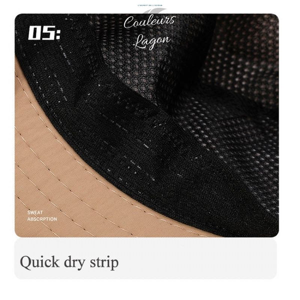 Chapeau de Soleil Anti UV Unisexe à Bord Large Pliable PANAMA UNI - Couleurs Lagon