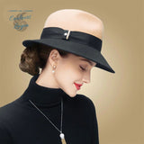 Chapeau Melon Dame Pure Laine PANAMA - Couleurs Lagon