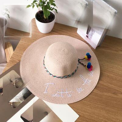 Chapeau Paille Plage Dame I want to see the sea - Couleurs Lagon