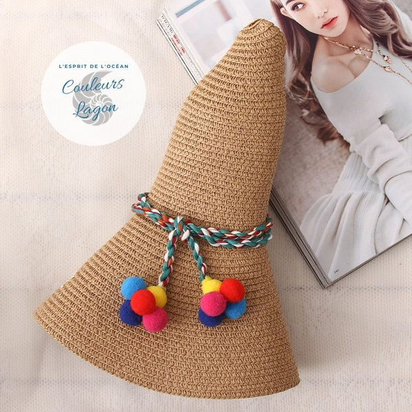 Chapeau Paille Plage Dame I want to see the sea - Couleurs Lagon