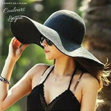 Chapeau Paille Pliant à Bord Large - Couleurs Lagon