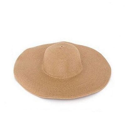 Chapeau Paille Pliant à Bord Large - Couleurs Lagon