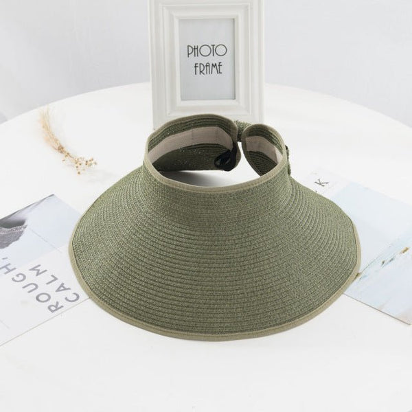 Chapeau paille femme protection UV bord 15cm porté — Couleurs Lagon