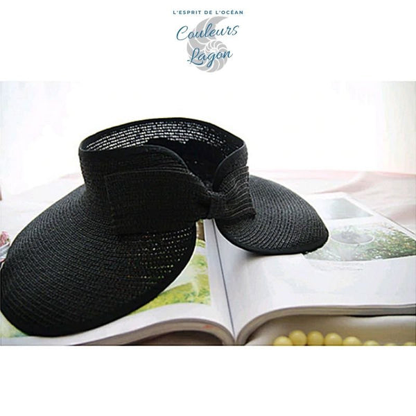Chapeau paille femme bleu outremer large bord — Couleurs Lagon