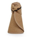 Chapeau paille femme rayé noir large bord UPF — Couleurs Lagon