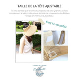 Chapeau paille naturelle femme modèle porté plage — Couleurs Lagon