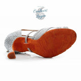 semelle nubuck - Chaussure Danse Latine Souple Brillante Talon Haut - Couleurs Lagon