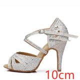 Chaussure Danse Latine Argent Talon 10cm - Couleurs Lagon