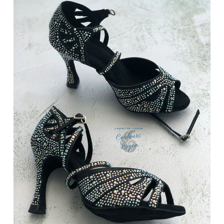 Chaussure Danse Latine - Talon Haut - Couleurs Lagon