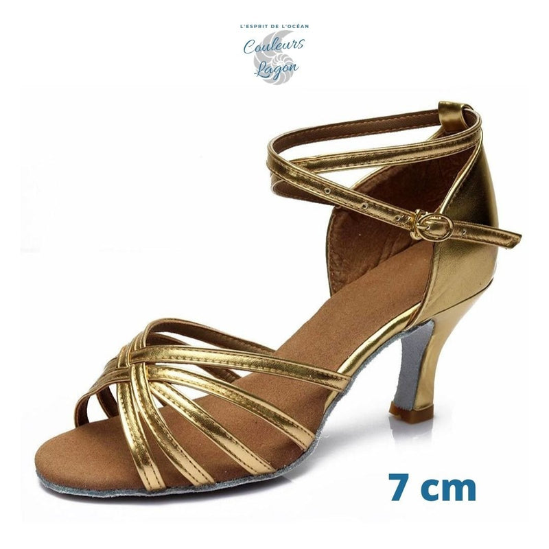 Chaussures Danse Latine Pro Satin 5cm - Couleurs Lagon