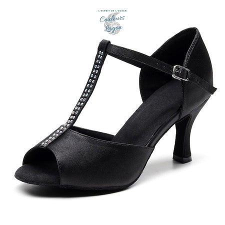 Chaussures de danse latine à boucle pour femmes - Couleurs Lagon