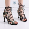 Chaussures de Danse Latine à Lacets T9 Camouflage - Couleurs Lagon