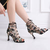 Chaussures de Danse Latine à Lacets T9 Camouflage - Couleurs Lagon