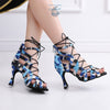 Chaussures de Danse Latine à Lacets T9 Camouflage - Couleurs Lagon