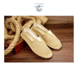 Chaussures de paille et tissu faites à la main - Couleurs Lagon