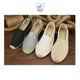 Chaussures de paille et tissu faites à la main - Couleurs Lagon