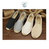 Chaussures de paille et tissu faites à la main - Couleurs Lagon