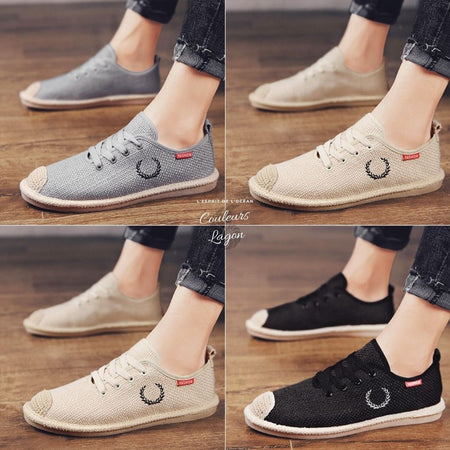 Chaussures de pêcheur en toile à lacets - Couleurs Lagon