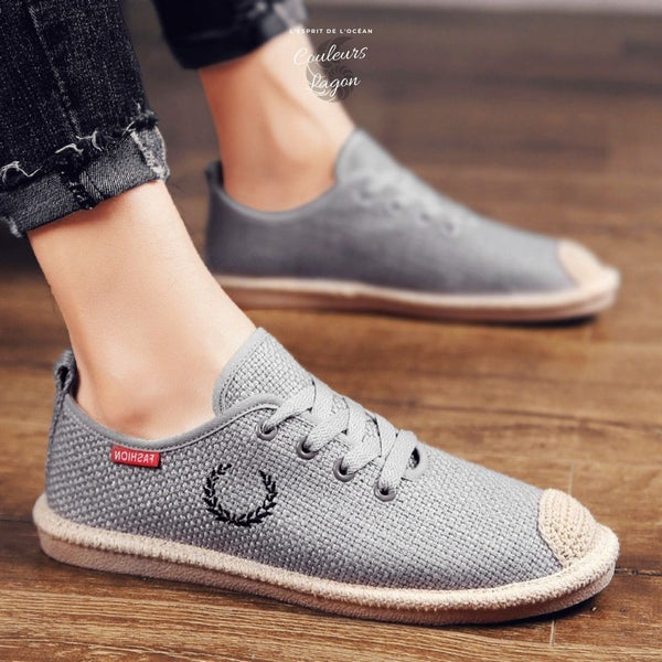 Chaussures de pêcheur en toile à lacets - Couleurs Lagon