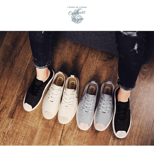 Chaussures de pêcheur en toile à lacets - Couleurs Lagon