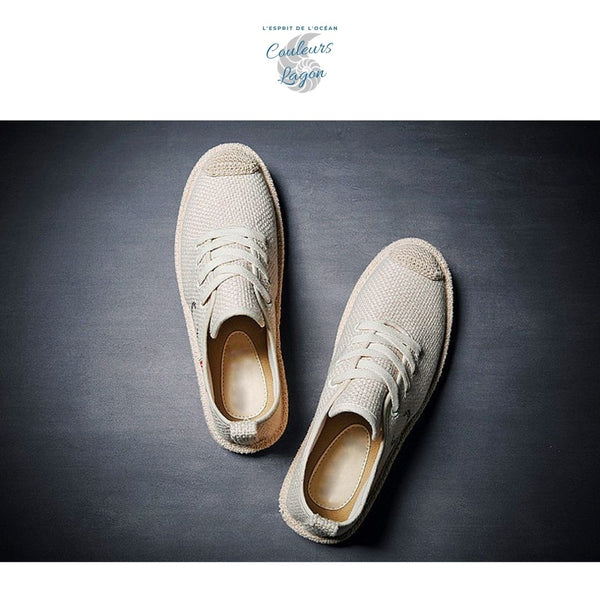 Chaussures de pêcheur en toile à lacets - Couleurs Lagon