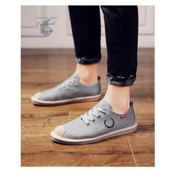Chaussures de pêcheur en toile à lacets - Couleurs Lagon
