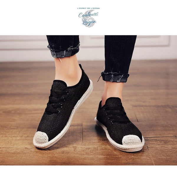 Chaussures de pêcheur en toile à lacets - Couleurs Lagon