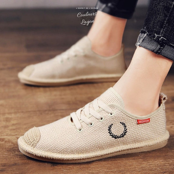 Chaussures de pêcheur en toile à lacets - Couleurs Lagon